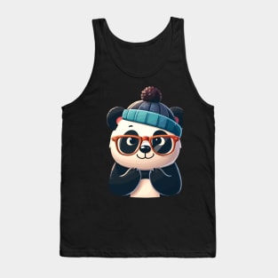 Cute Panda Wearing glasses Tank Top